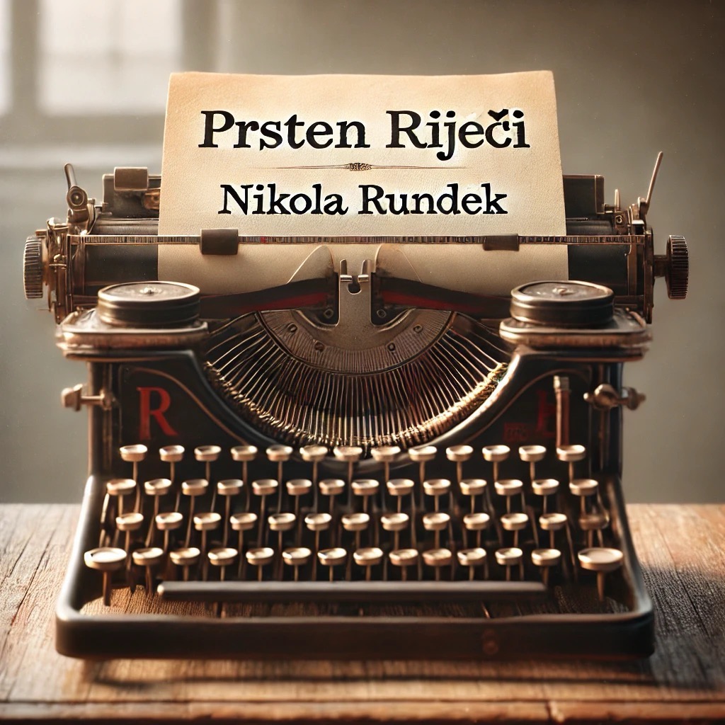tisaća mašina s uvučenim papirom na kojem piše Prsten riječi